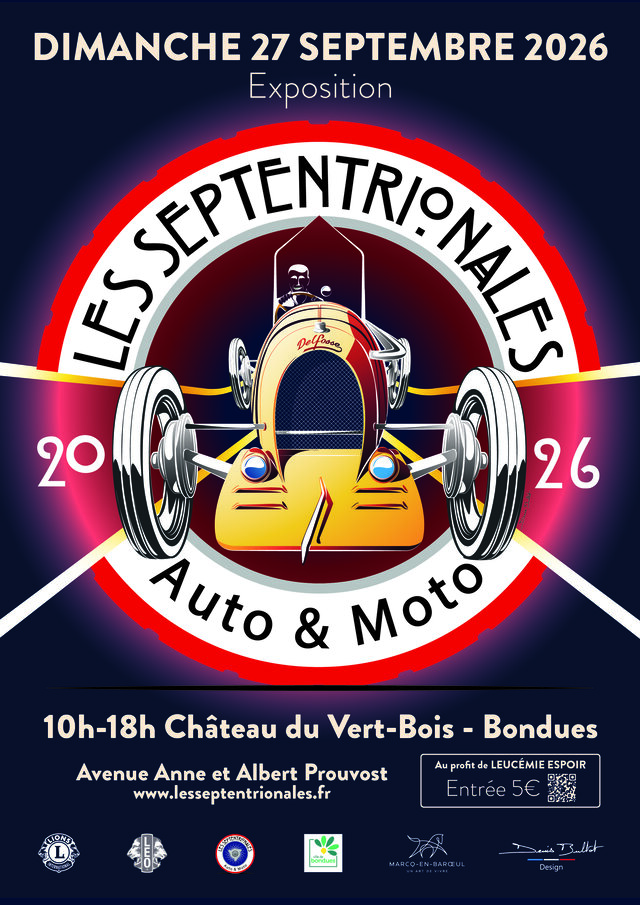 Affiche Les Septentrionales — exposition Auto & Moto, dimanche 27 septembre 2026 au Château du Vert-Bois, Bondues